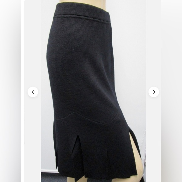 EUC St John midnight blue“Santana” knit w/chevron pattern & slit “car wash” hem - Picture 11 of 11